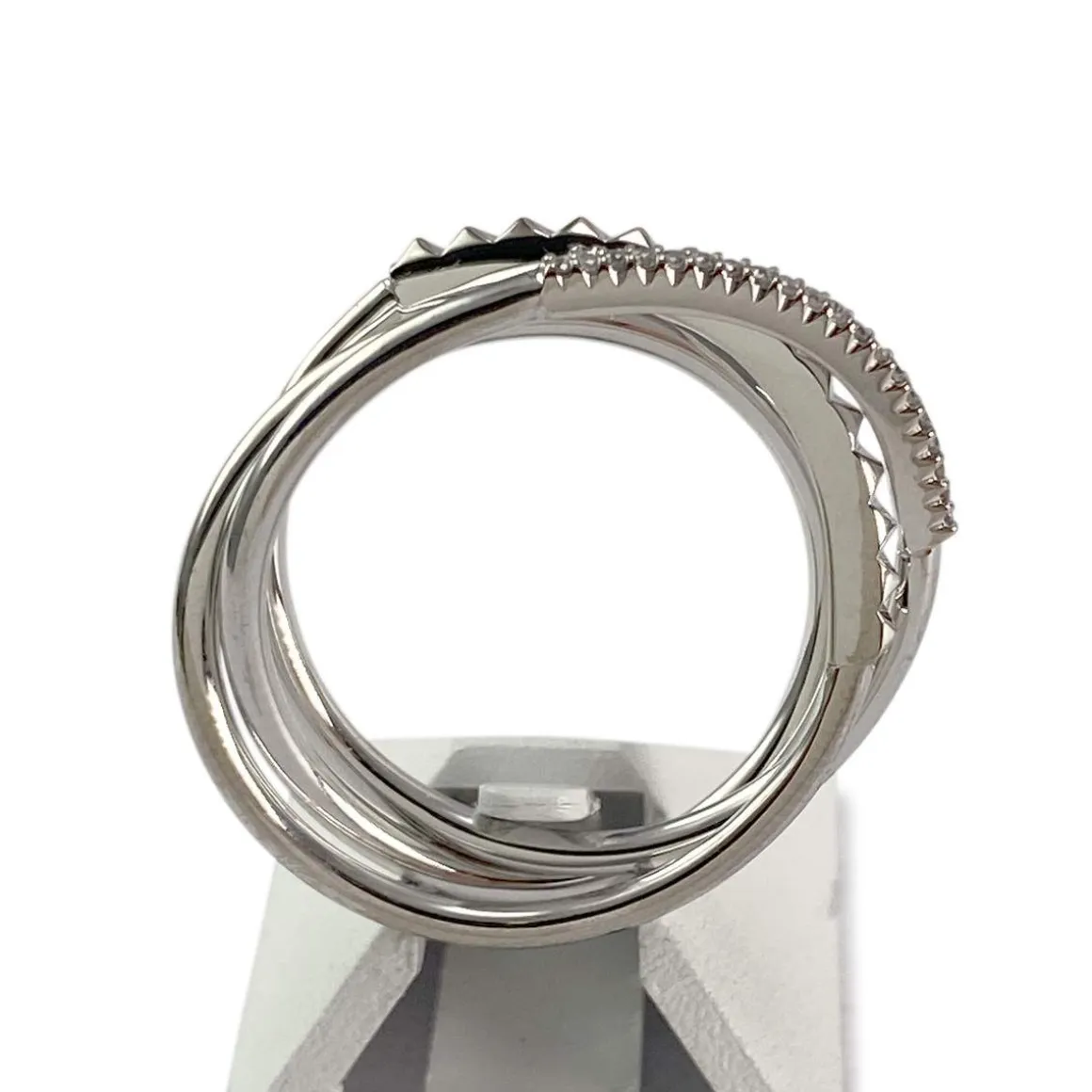 Bague d'occasion or 750 blanc diamants