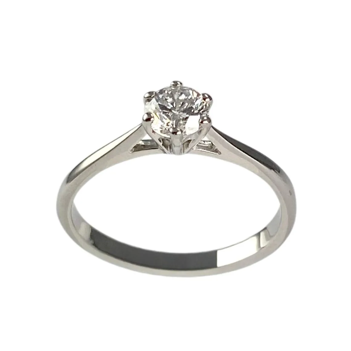 Bague d'occasion or 750 blanc diamant