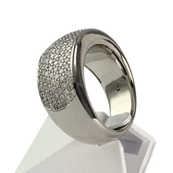 Bague d'occasion or 750 blanc diamant