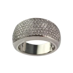 Bague d'occasion or 750 blanc diamant