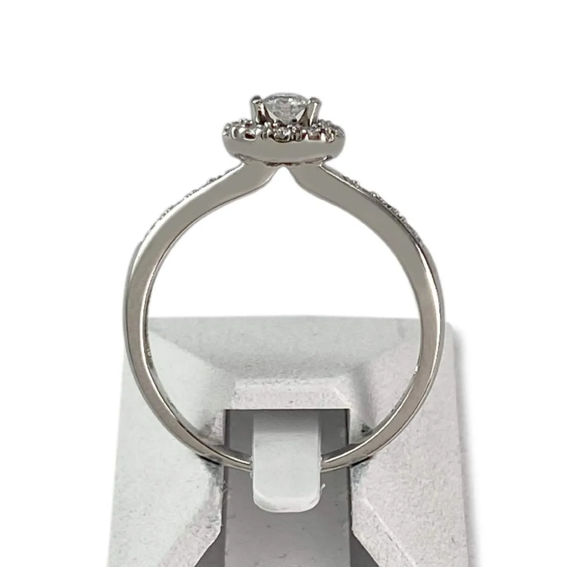 Bague d'occasion or 750 blanc fleur diamants