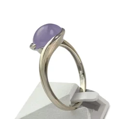 Bague d'occasion or 750 blanc jade