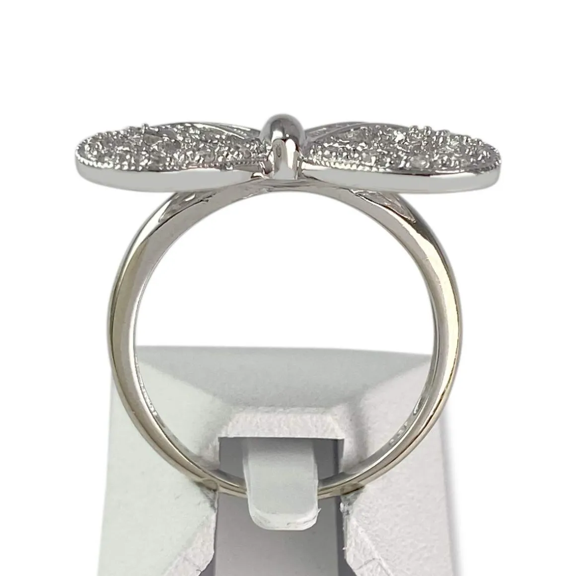 Bague d'occasion or 750 blanc papillon diamant