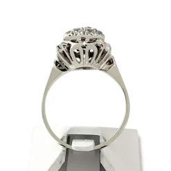 Bague d'occasion or 750 blanc pierres synthétiques