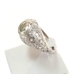 Bague d'occasion or 750 blanc platine diamants