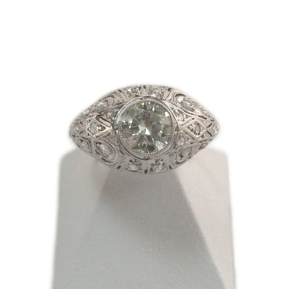 Bague d'occasion or 750 blanc platine diamants