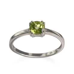 Bague d'occasion or 750 blanc péridot