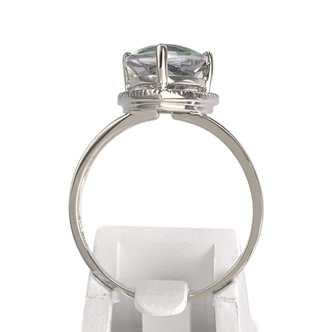 Bague d'occasion or 375 blanc quartz diamants