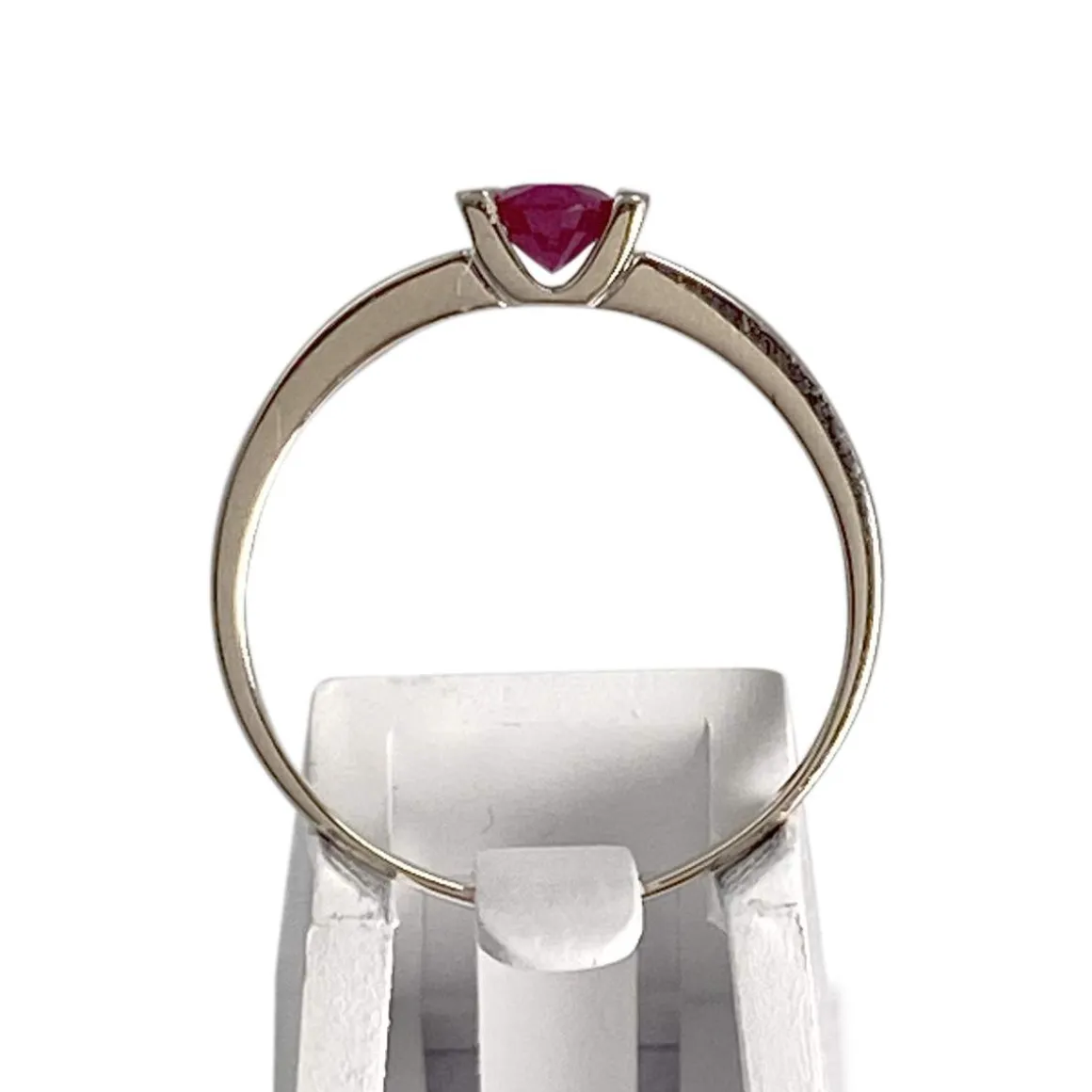 Bague d'occasion or 375 blanc rubiszirconias