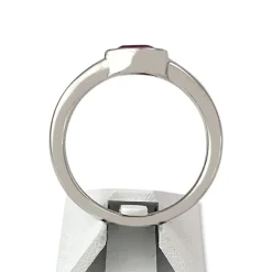 Bague d'occasion or 585 blanc rubis