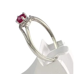 Bague d'occasion or 375 blanc rubis diamants