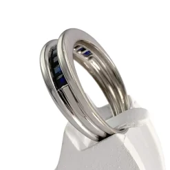Bague d'occasion or 750 blanc saphirs