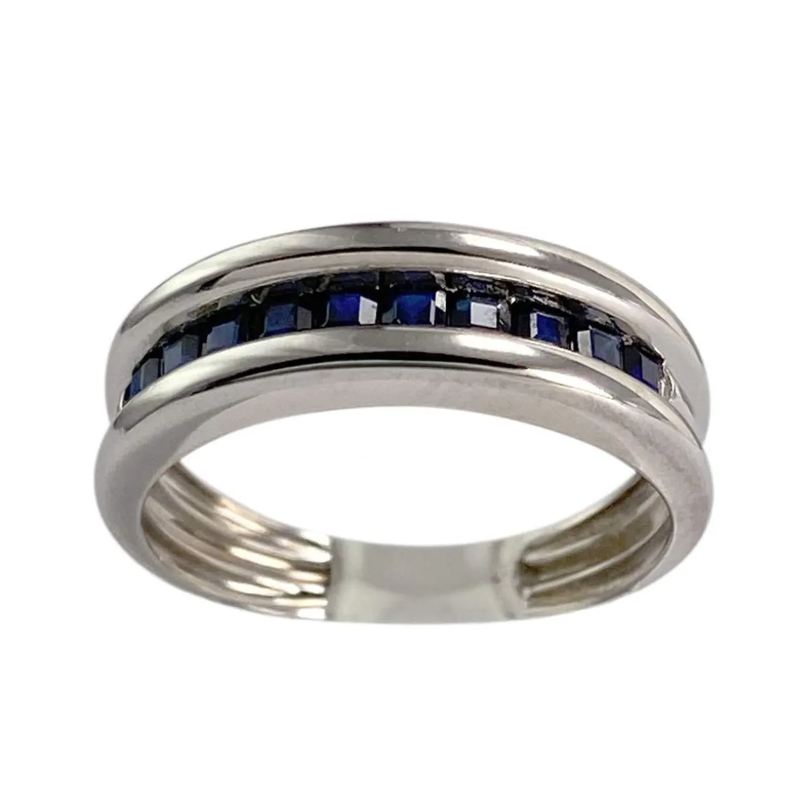 Bague d'occasion or 750 blanc saphirs