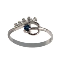 Bague d'occasion or 750 blanc saphir zirconias