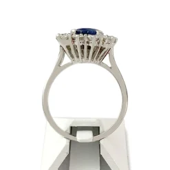 Bague d'occasion or 750 blanc saphir diamants