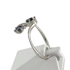 Bague d'occasion or 750 blanc saphirs
