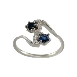 Bague d'occasion or 750 blanc saphirs