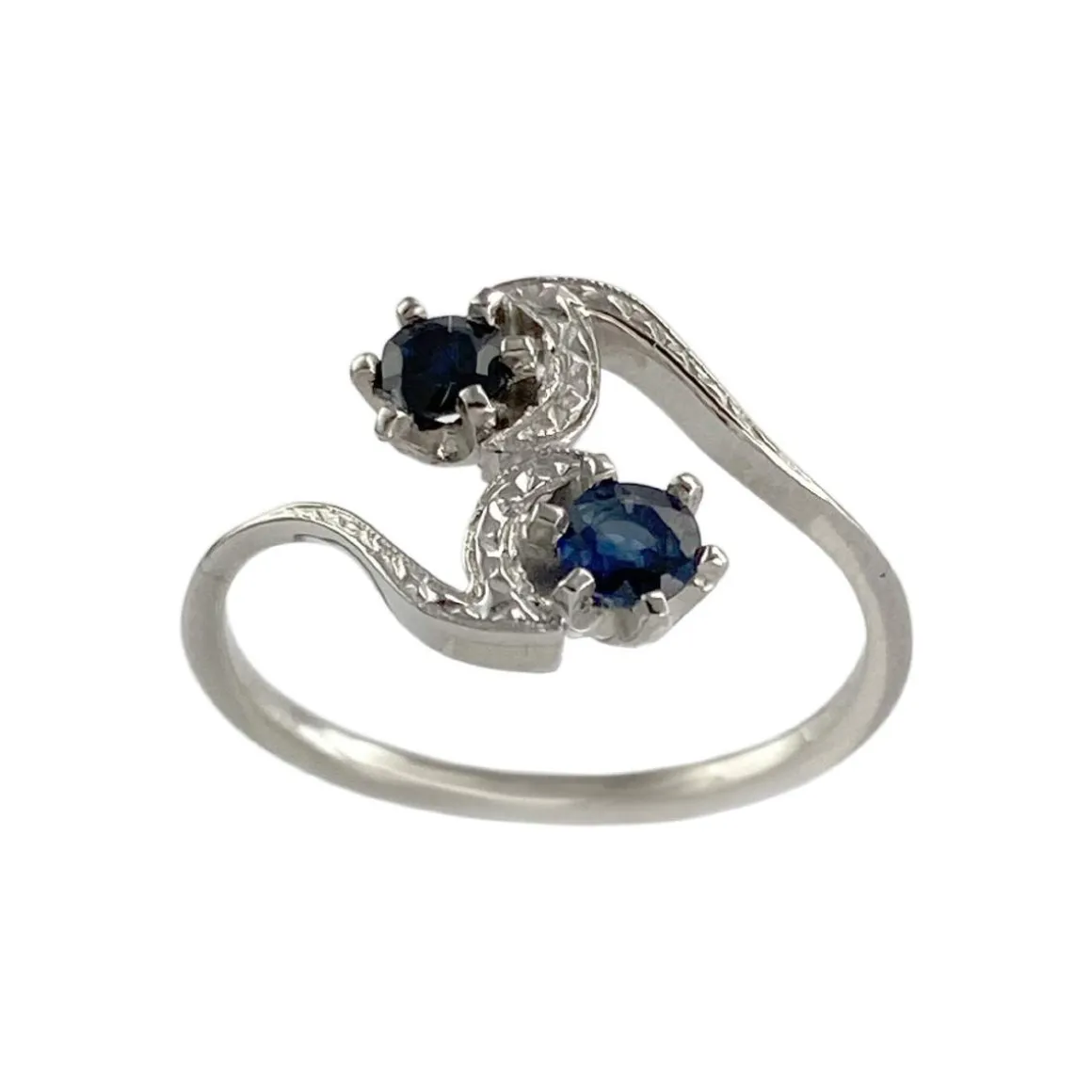 Bague d'occasion or 750 blanc saphirs