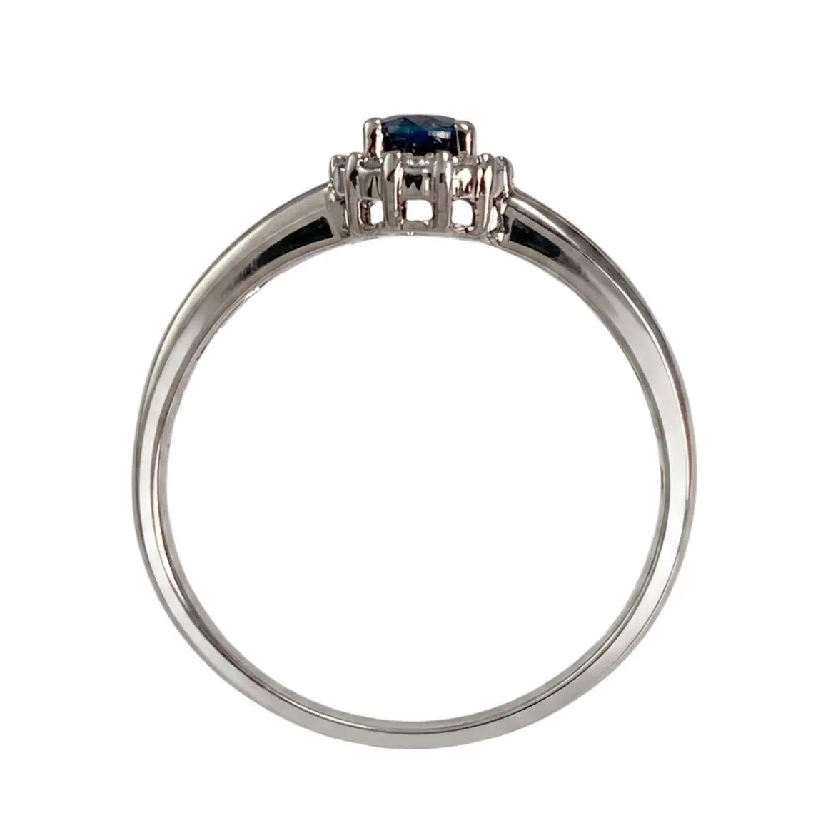 Bague d'occasion or 750 blanc saphir et diamant