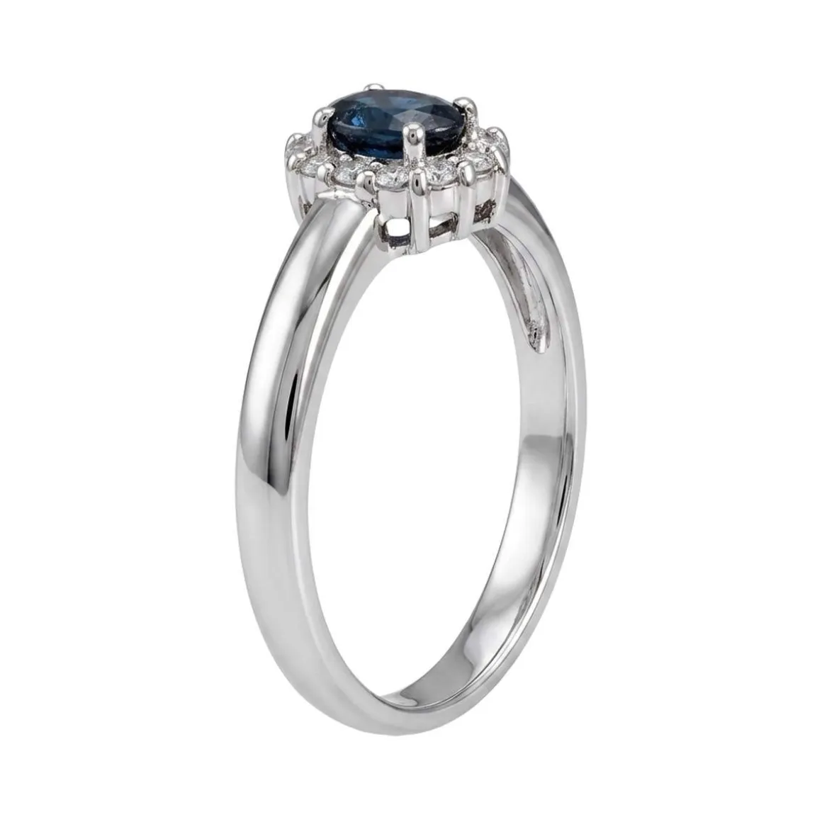 Bague d'occasion or 750 blanc saphir et diamant