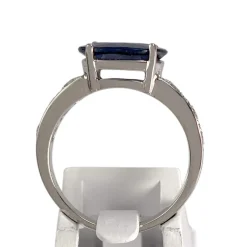 Bague d'occasion or 750 blanc saphir diamants