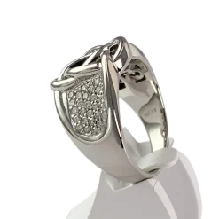 Bague d'occasion or 750 blanc saphir, diamants