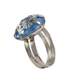 Bague d'occasion or 750 blanc spinelle synthetique