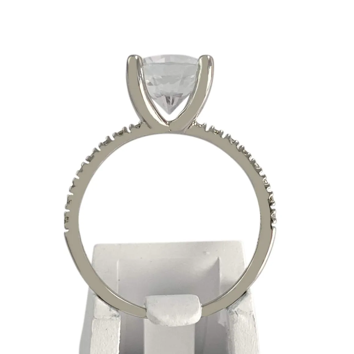 Bague d'occasion or 750 blanc topaze diamants