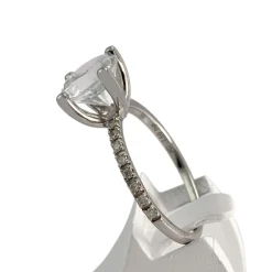Bague d'occasion or 750 blanc topaze diamants