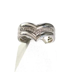 Bague d'occasion or 750 blanc