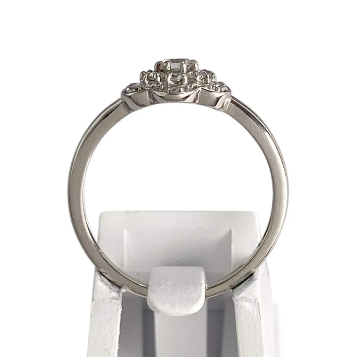 Bague d'occasion or 375 blanc zirconias