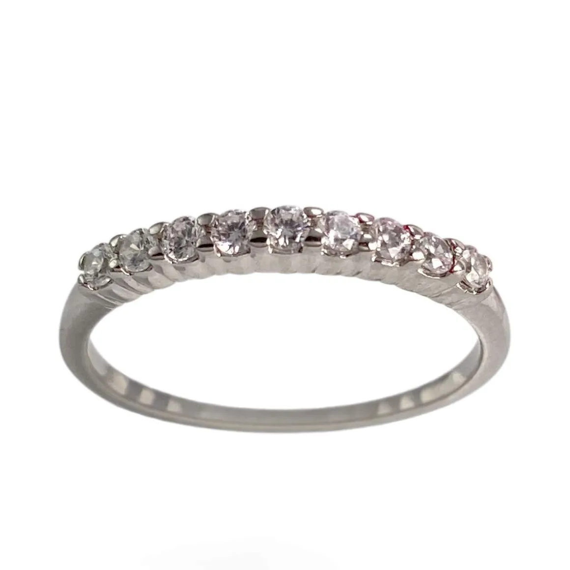 Bague d'occasion or 750 blanc zirconias