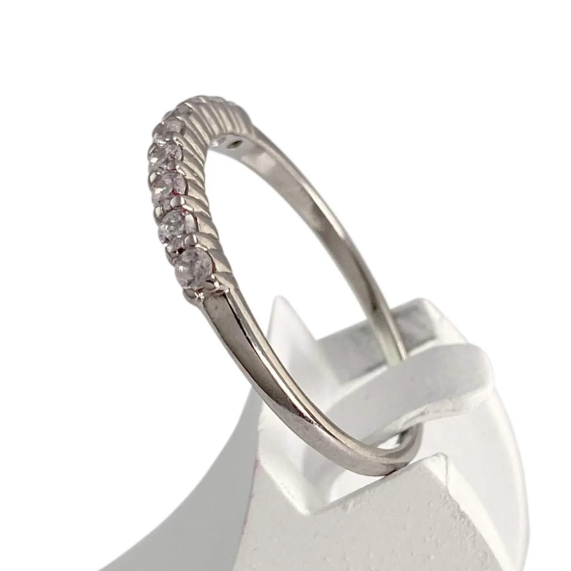 Bague d'occasion or 750 blanc zirconias