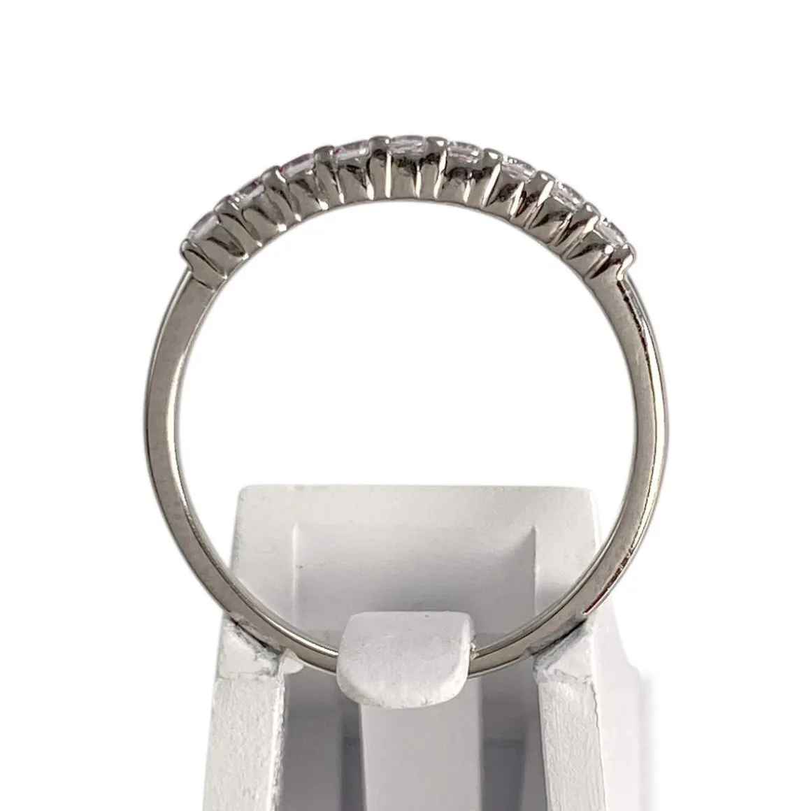 Bague d'occasion or 750 blanc zirconias