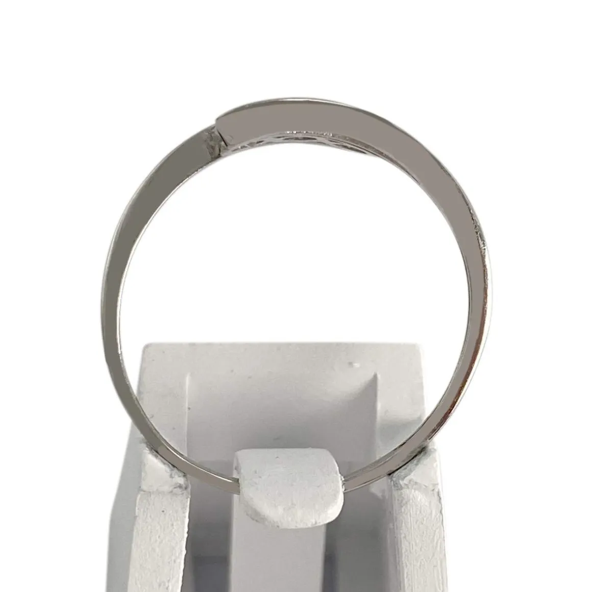 Bague d'occasion or 375 blanc zirconias