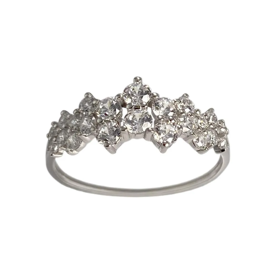 Bague d'occasion or 375 blanc zirconias