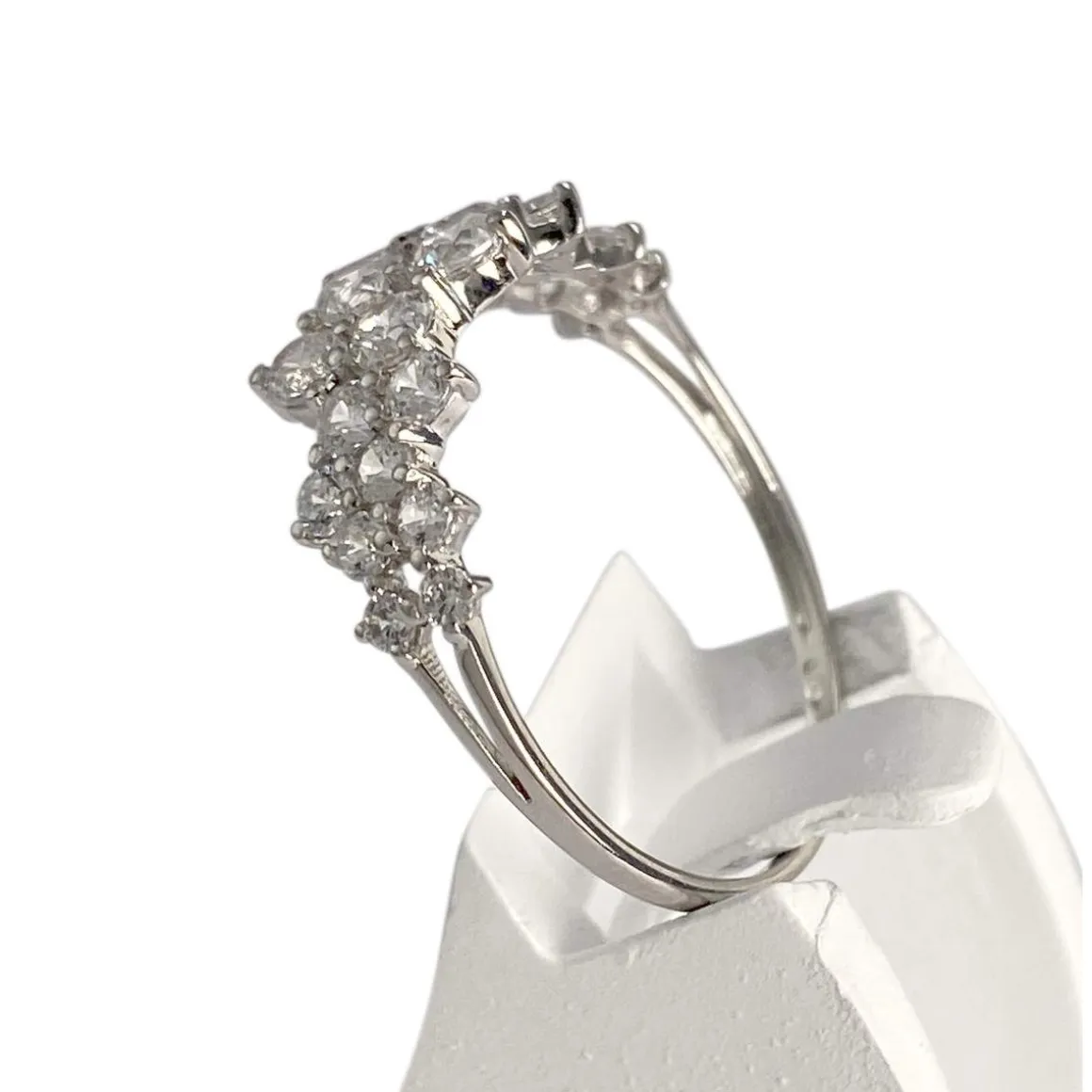 Bague d'occasion or 375 blanc zirconias