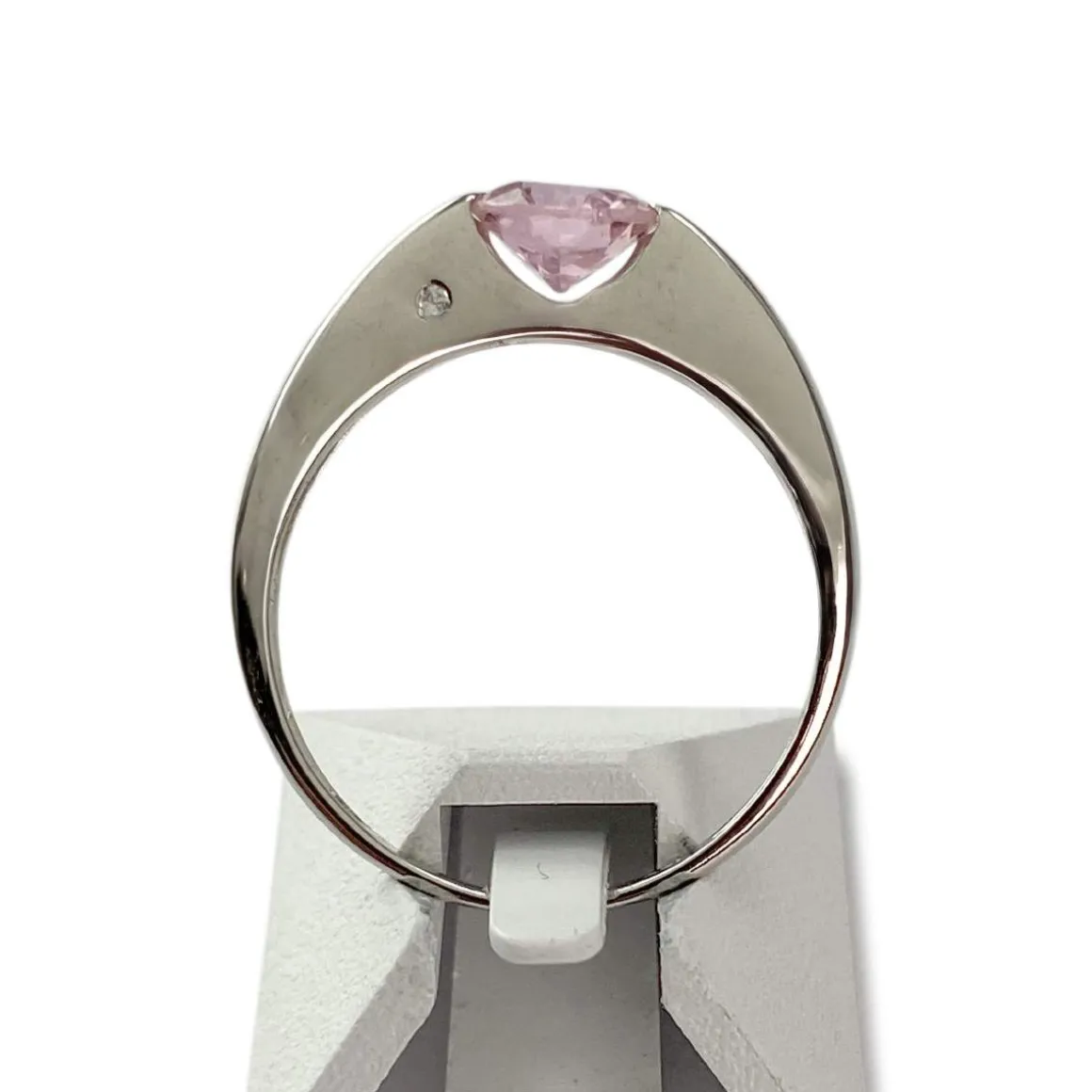 Bague d'occasion or 750 blanc zirconias