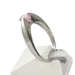 Bague d'occasion or 750 blanc zirconias