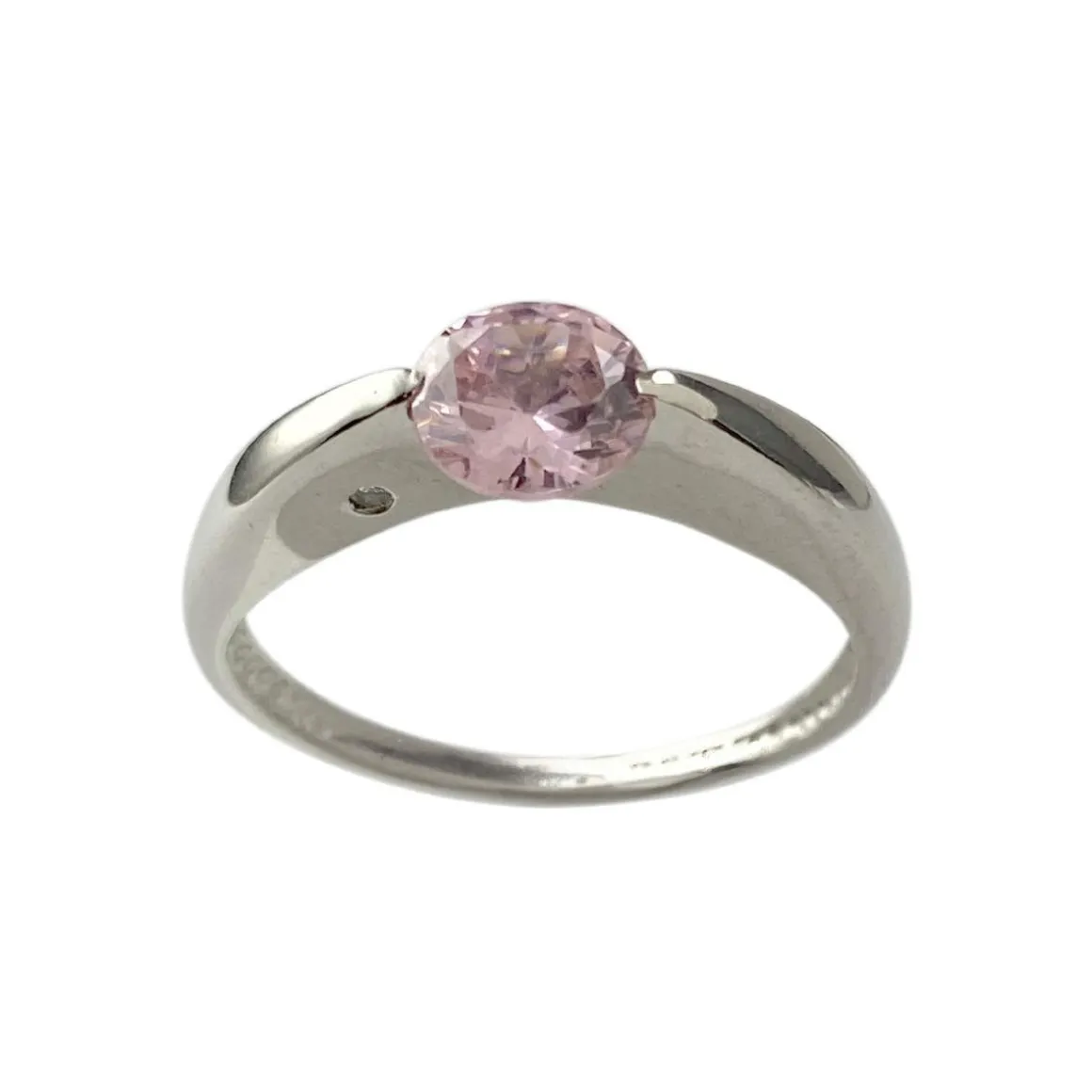Bague d'occasion or 750 blanc zirconias