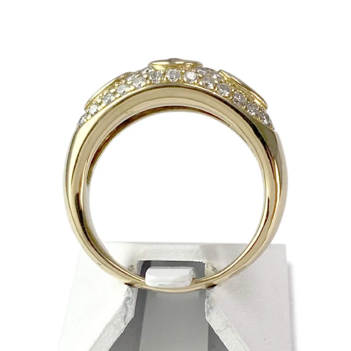 Bague d'occasion or 750 diamants et saphirs