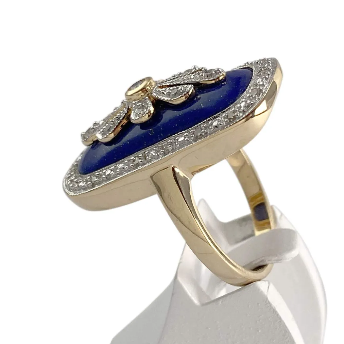 Bague d'occasion 2 or 750 diamants lapis lazuli