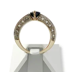 Bague d'occasion or 750 et rhodié saphir