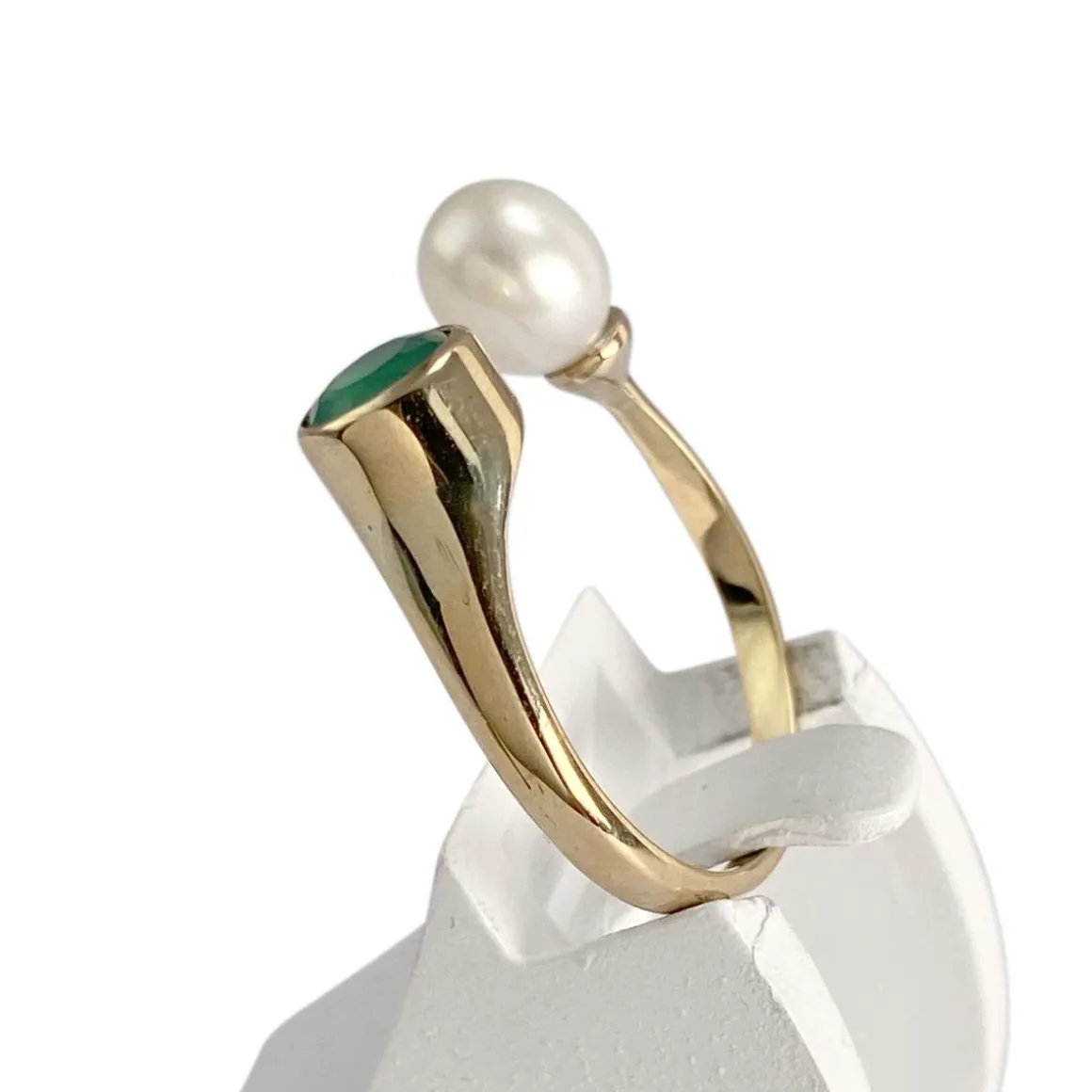 Bague d'occasion or 750 jaune agate perle de culture