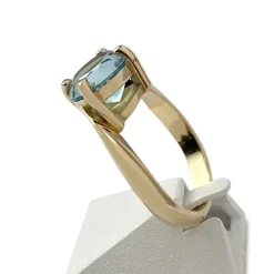 Bague d'occasion or 750 jaune aigue marine