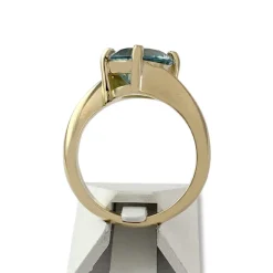 Bague d'occasion or 750 jaune aigue marine