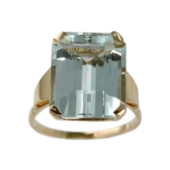 Bague d'occasion or 750 jaune aigue marine