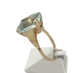 Bague d'occasion or 750 jaune aigue marine
