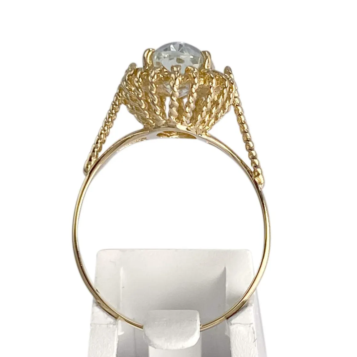 Bague d'occasion or 750 jaune aigue marine
