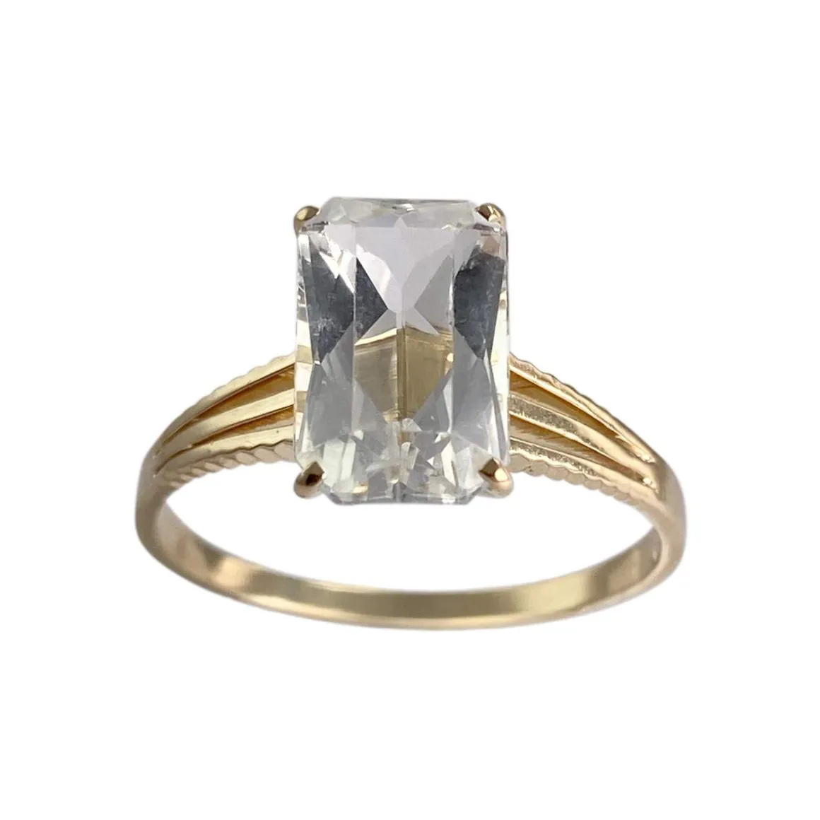 Bague d'occasion or 750 jaune aigue marine